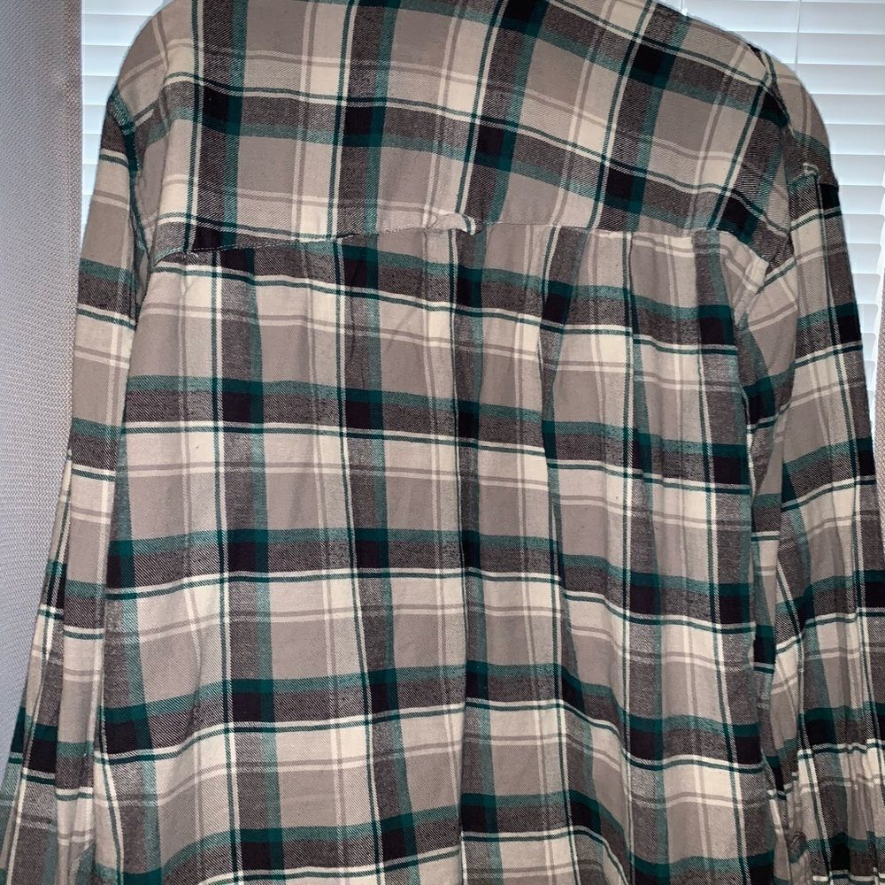 BOY. BAND OF OUTSIDERS Teal & Grey Flannel Button Down Shirt-8 - Picture 4 of 7